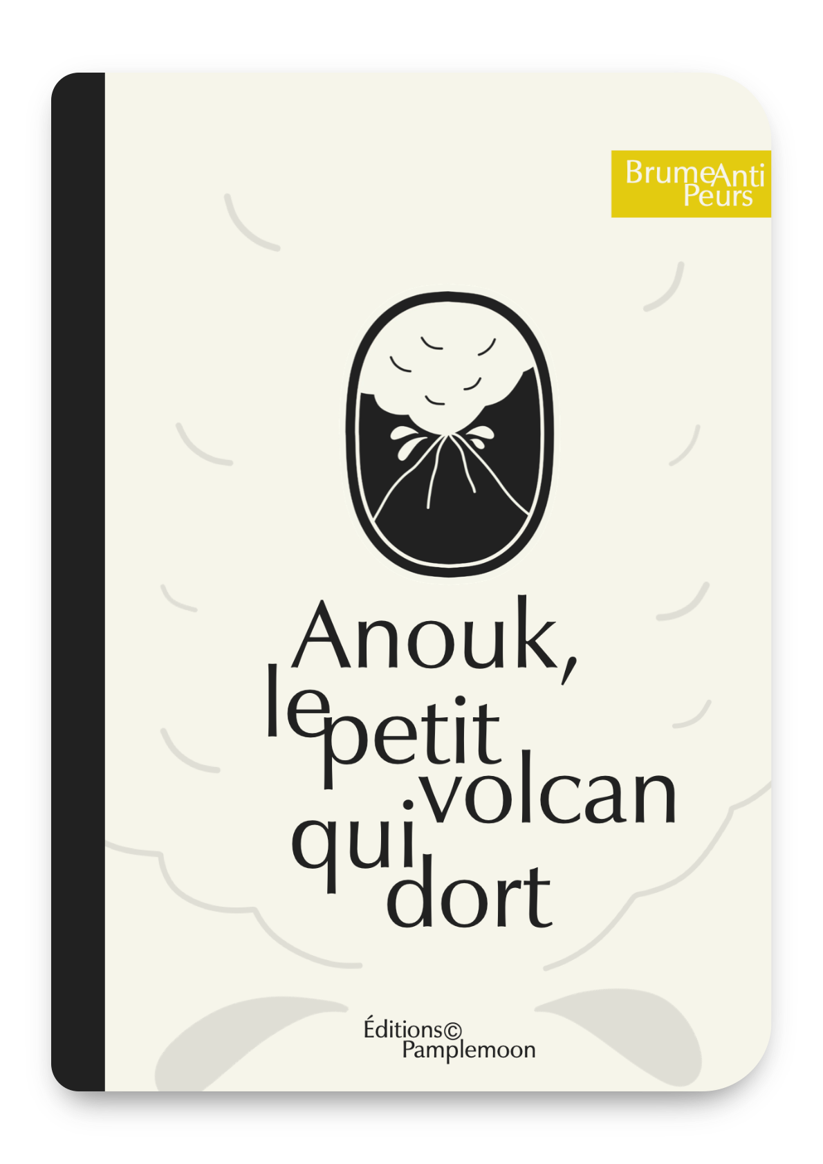 Image représentant la couverture du Conte Pamplemoon™ Anouk, le Petit Volcan qui Dort, offert avec chaque Brume Anti-Peurs à l’Hydrolat Bio de Menthe Poirée.